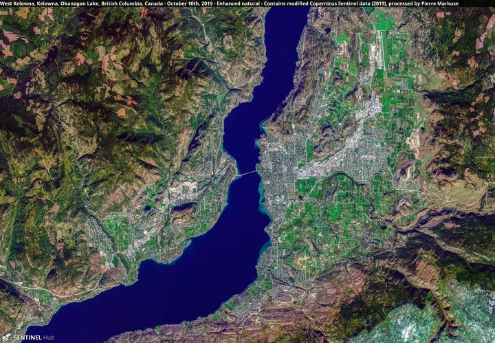 Kelowna and Okanagan Lake, British Columbia