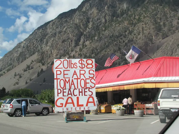 Keremeos fruit stands, British Columbia